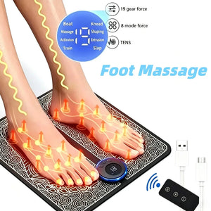 USB rechargeable electric foot massager pad