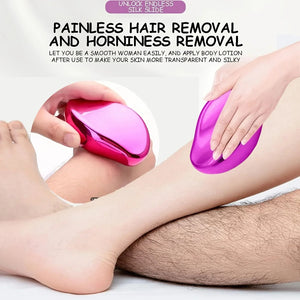 Crystal hair eraser epilation tool for gentle exfoliation, water-resistant design