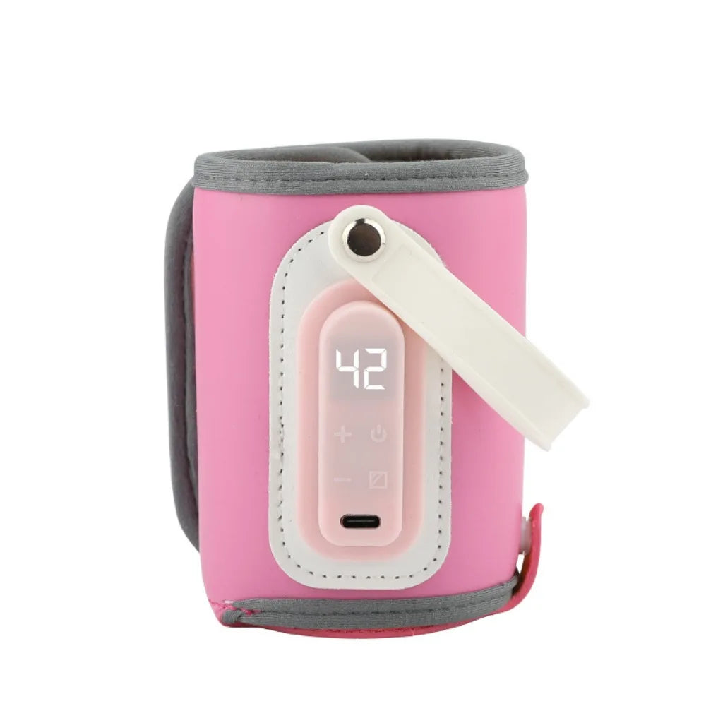 Portable baby bottle warmer with LED display and temperature control