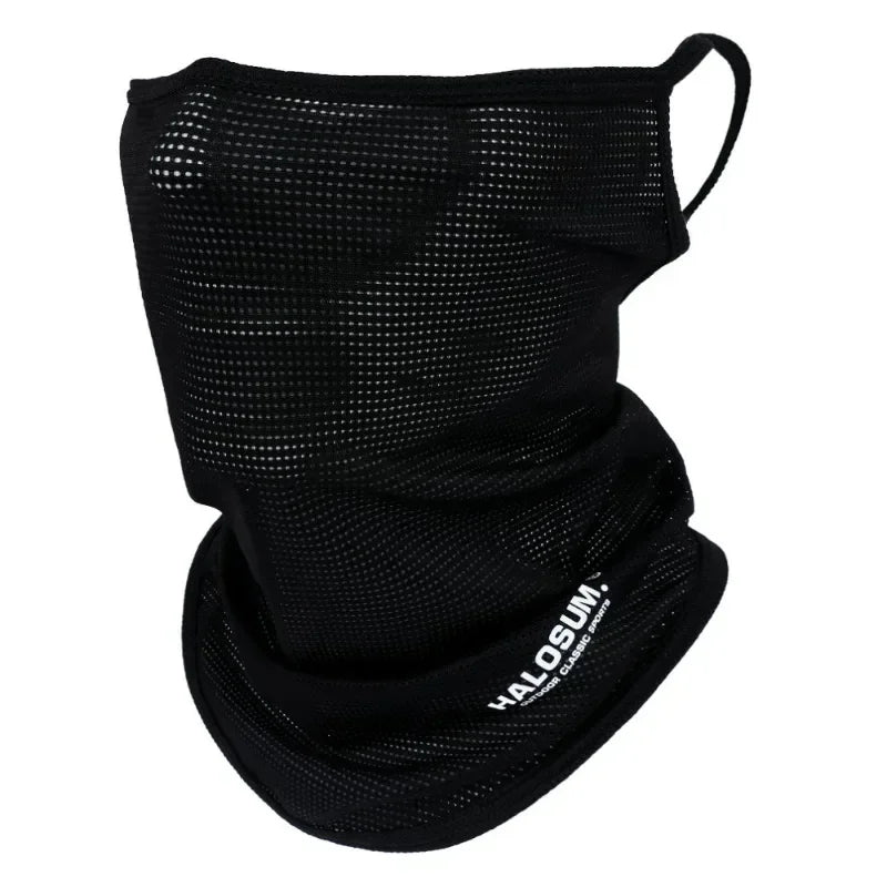 Ice silk neck gaiter face cover with hang-ear design, front view
