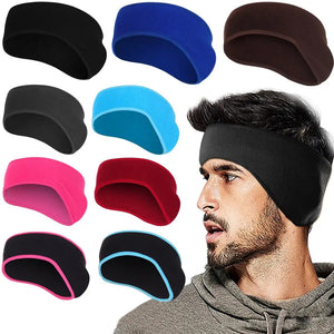Fleece ear warmer headband for men and women worn for winter running and skiing