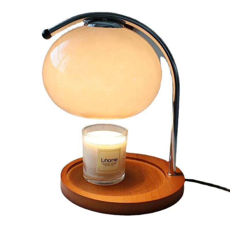 Retro glass candle warmer lamp with dimmer melting a scented jar candle