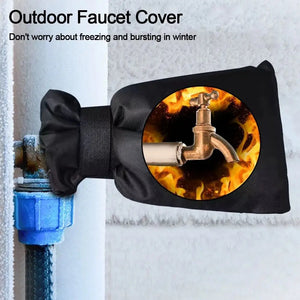Black outdoor tap cover for frost protection