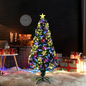 4ft pre-lit fibre optic Christmas tree with multicolour LEDs and lighted star topper