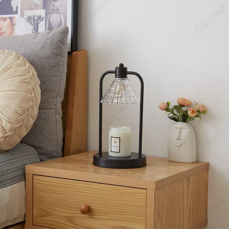 European-Style Wax Melting Lamp with Reed Diffuser Design – Decorative Bedside Night Light