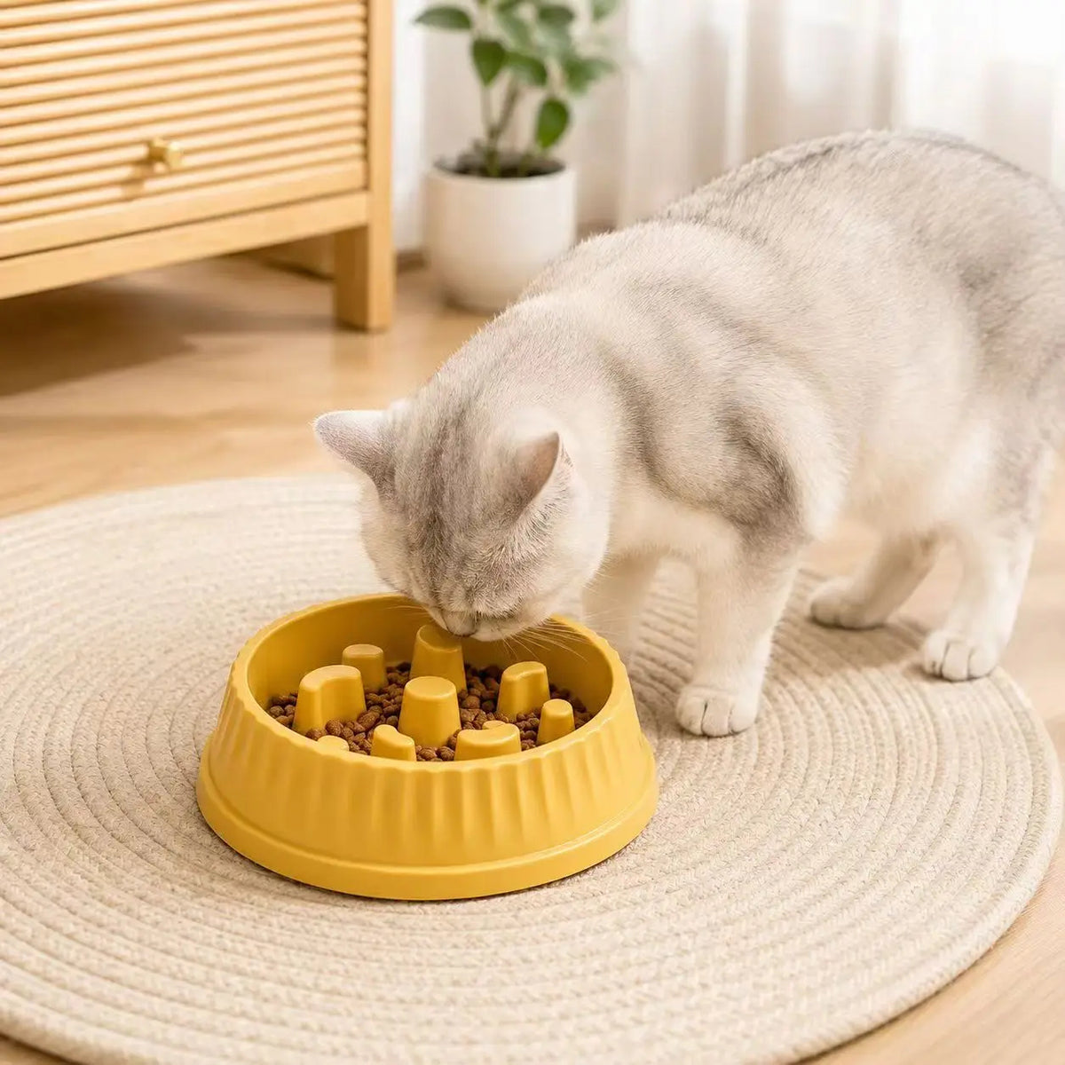 Pet Slow Feeder Bowl – Non-Slip Puzzle Dish for Dogs & Cats