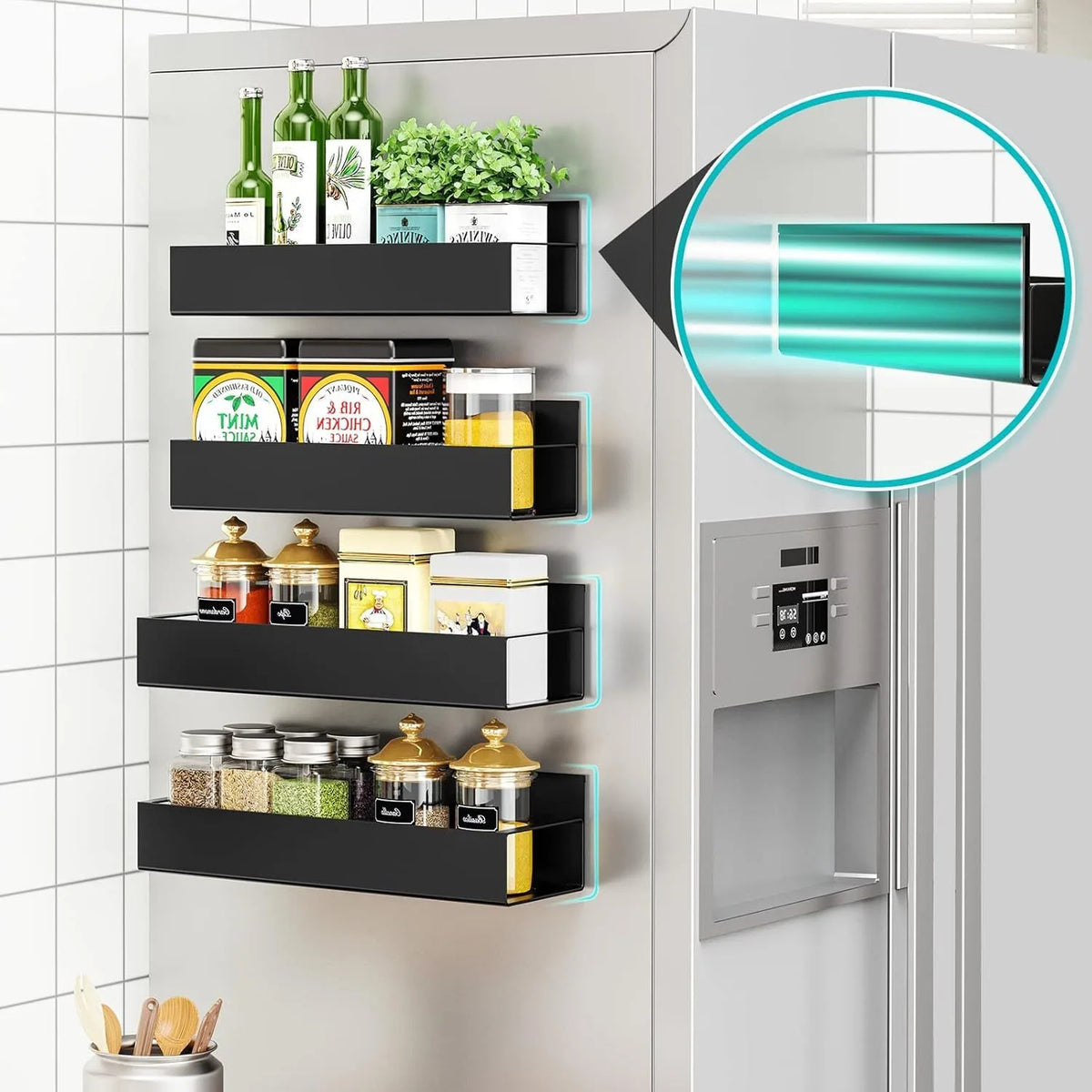 Magnetic Fridge Spice Rack – No Drilling