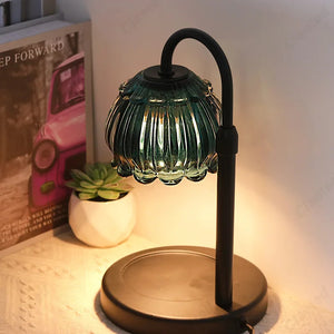 Minimalist wax melting lamp with timer and dimmer, front view