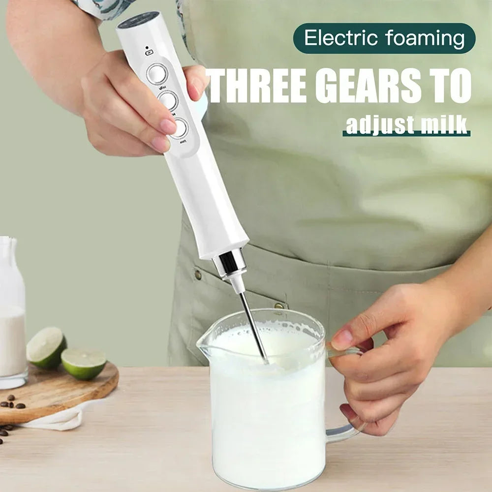 USB Rechargeable Milk Frother – Mini Handheld Electric Foam Maker with 3 Speeds