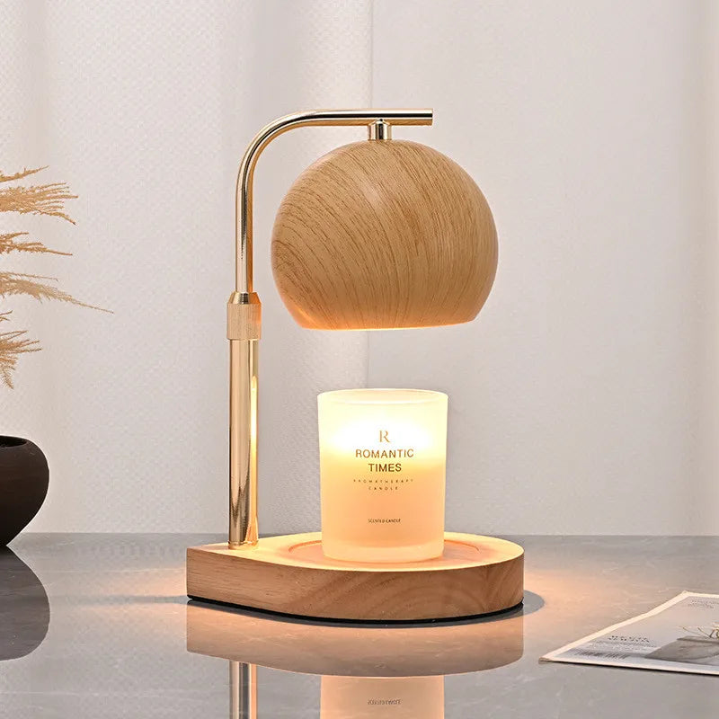 Wooden Candle Warmer Lamp with Timer – Bedside Reading Table Lamp & Fragrance Night Light