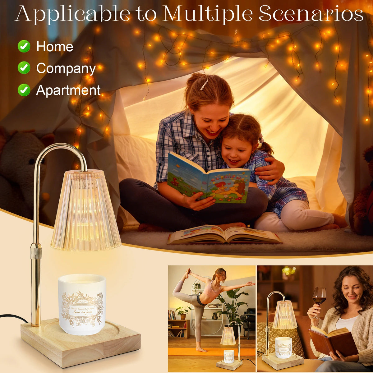 Vintage Candle Warmer Lamp – Timer & 2 Bulbs
